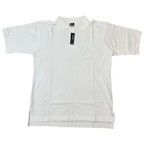 Vintage Y2K HAXX Mens Small White Short Sleeve Collared Polo Shirt Cotton NWOT
